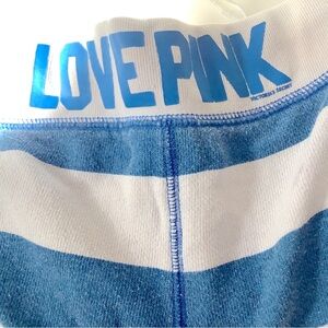 PINK Love Striped Waistband shirts Blue & white